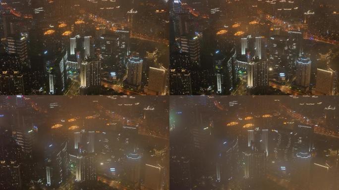 4K原素材-航拍上海恒丰路商圈夜景