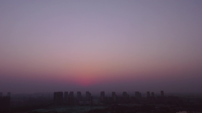 城市空气污染早晨日出清晨凌晨