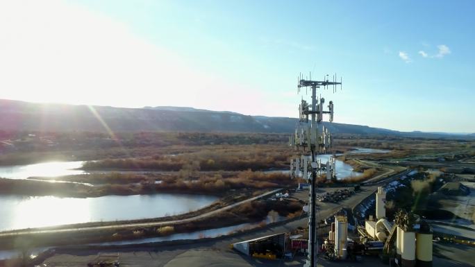 湖前蜂窝塔的无人机图像