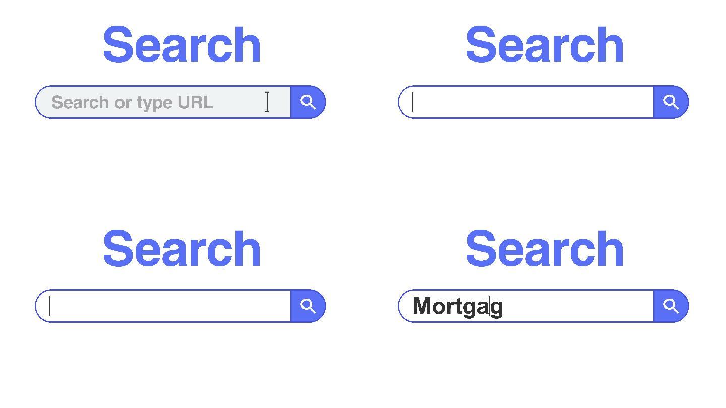 网络浏览器或带有搜索框的网页，键入mortgage用于internet搜索