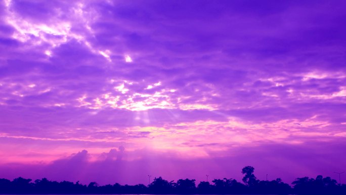 紫色天空紫色云