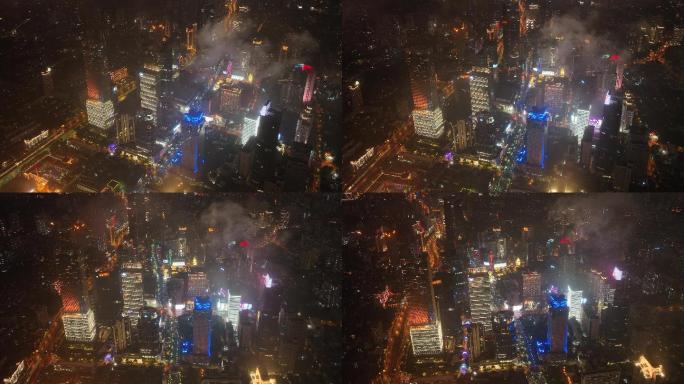 4K原素材-航拍南京西路商圈高楼大厦