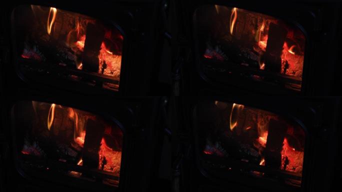 烧木头的炉子着火了