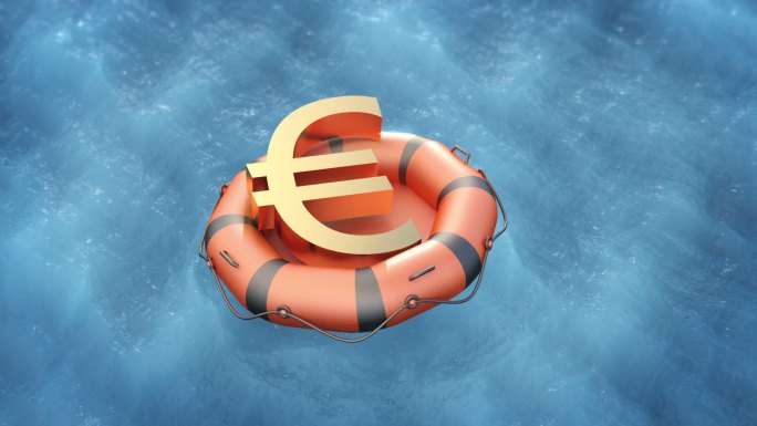 危机海洋中的欧元浮力救生设备溺水