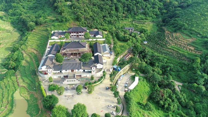 广西横州应天寺寺庙建筑航拍