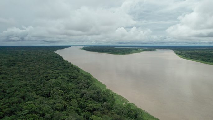 Leticia Colombia亚马逊对Leticia北部亚马逊小定居点的空中拍摄
