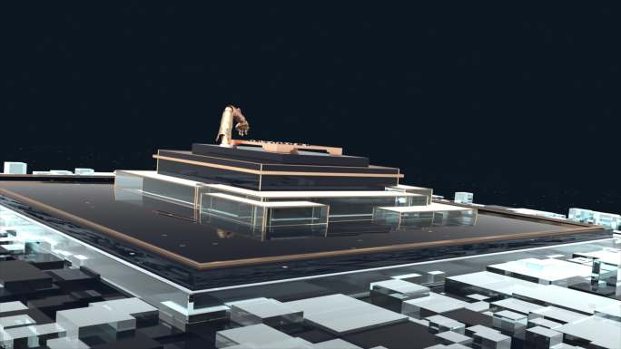 科幻感机械人工智能 围棋动画 3D渲染