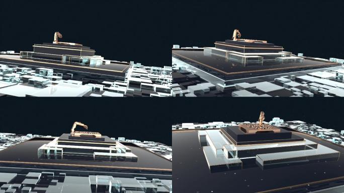 科幻感机械人工智能 围棋动画 3D渲染