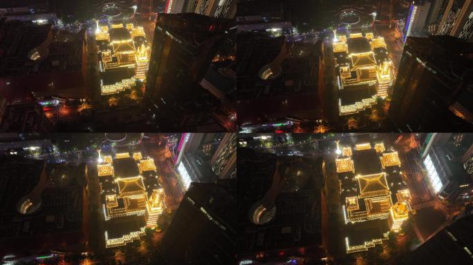 4K原素材-航拍上海空城，静安寺