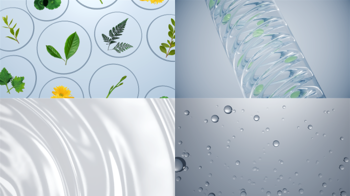 简洁保湿水润植物萃取广告素材