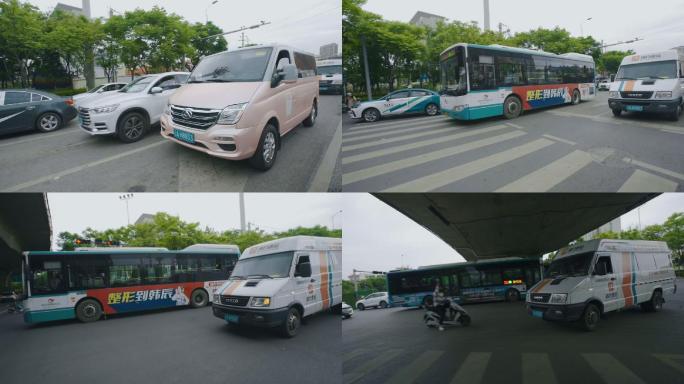 城市公路汽车视频行驶在城市车流里车辆