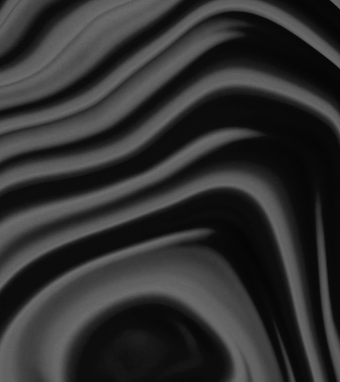 抽象黑色波浪形明胶、液体和熔融玻璃外观背景3d可循环库存视频软背景。干净、美丽、柔软、闪亮、简单、模