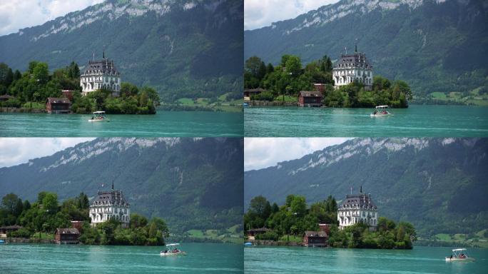 瑞士因特拉肯湖船景
