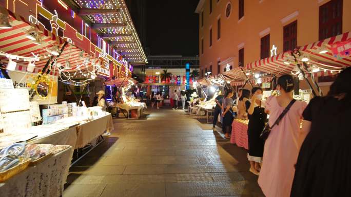 街头路边摊地摊经济市井集市街景夜市