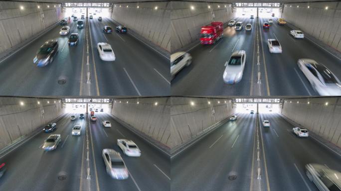 【4K延时】城市地下通道车流延时摄影