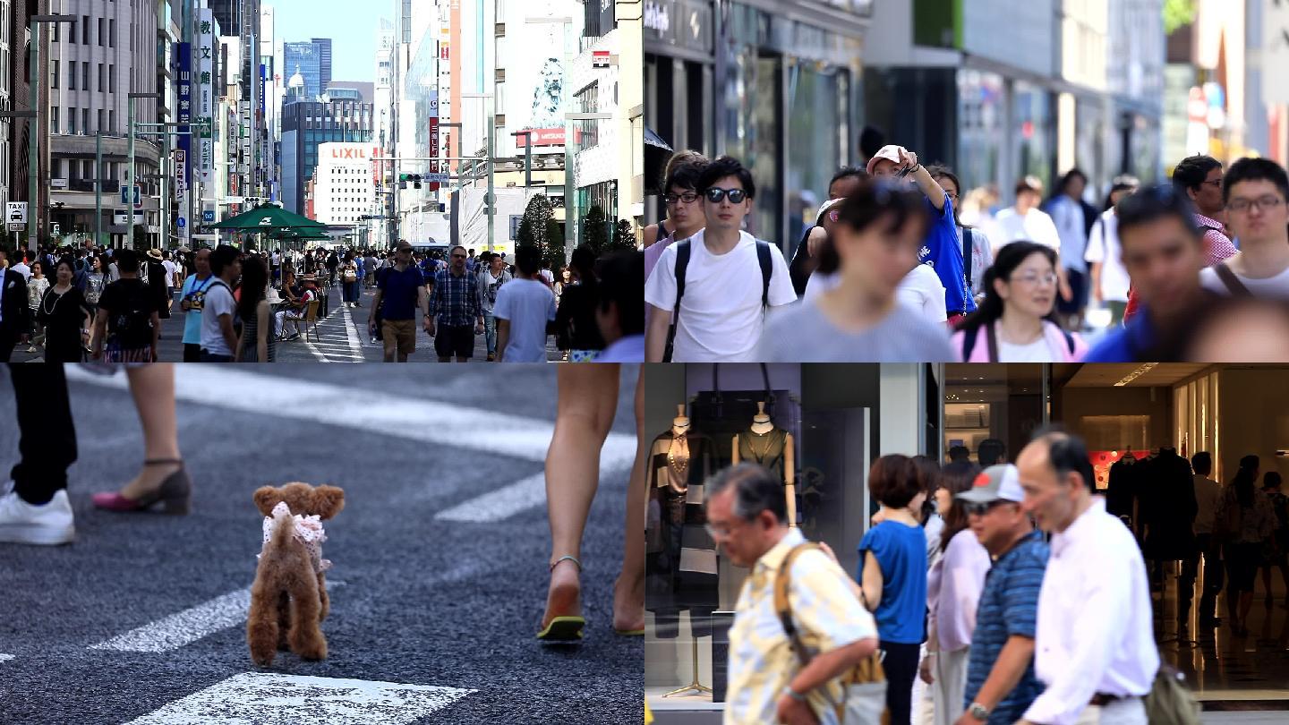 日本东京城市街头人群空镜