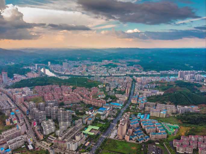 湖南省郴州市永兴县城市风景风光延时摄影