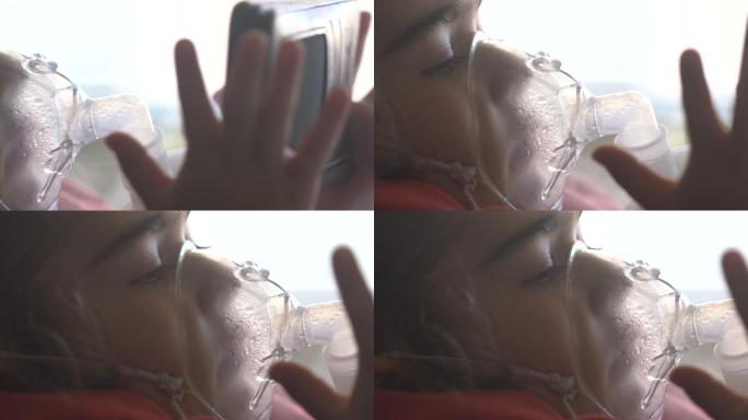 女孩在家使用雾化器的4K特写视频