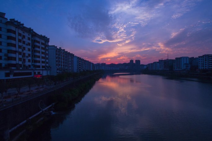 湖南省郴州市永兴县城市风景夜景