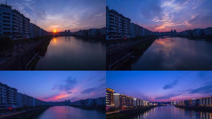 湖南省郴州市永兴县城市风景夜景