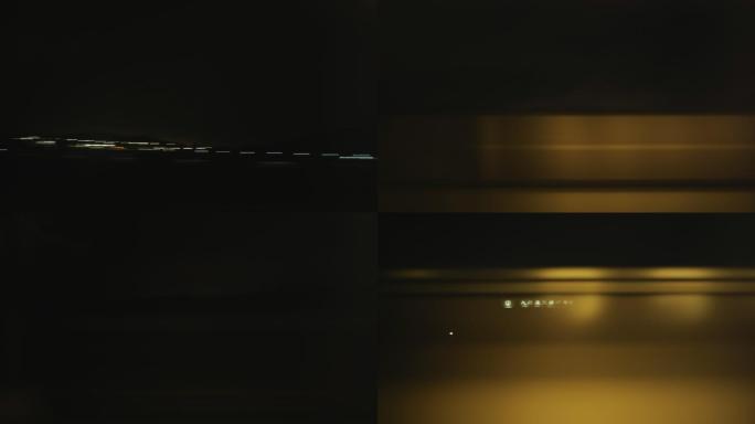 从日本一辆快速行驶的汽车的窗户上看夜间城市景观的时间推移