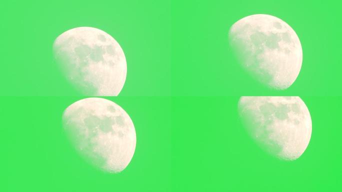 绿色背景上的月亮星球