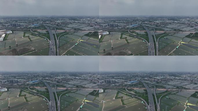 4K正版-航拍中山市广珠西线高速城市风光