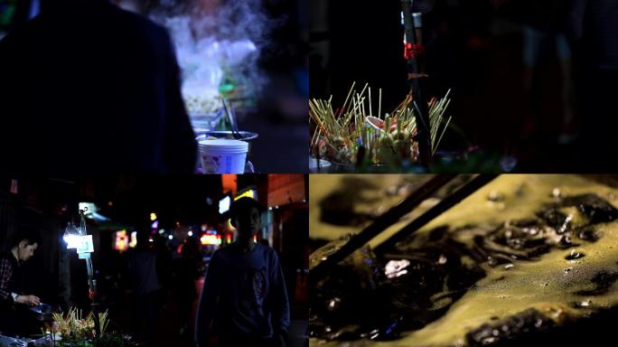 长沙夜晚小巷城市人们的生活镜头