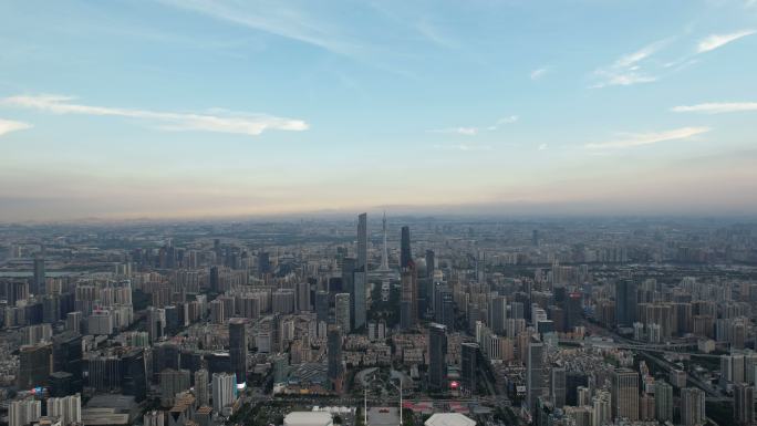 广州轴线缩小视图建筑城市高楼