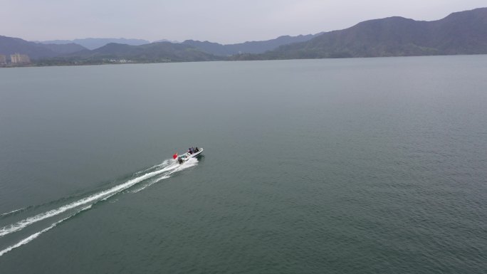 安徽太平湖风景区游轮航拍