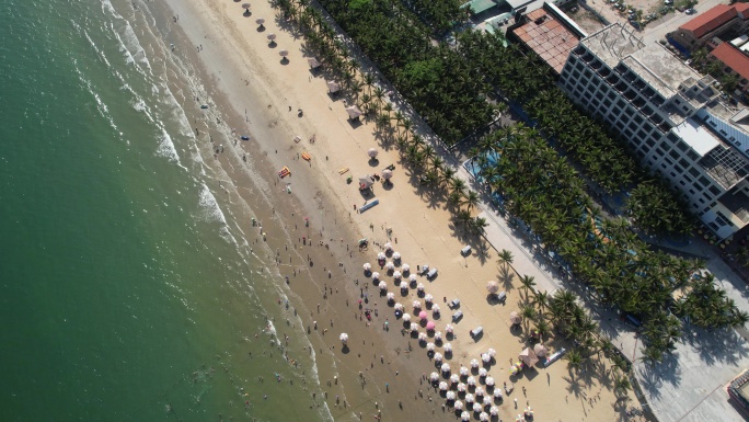 电白中国第一滩海滩航拍