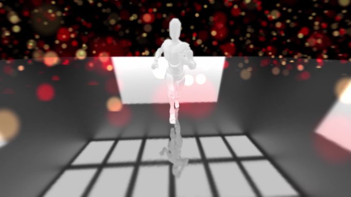 机器人程序运行三维小人跑步