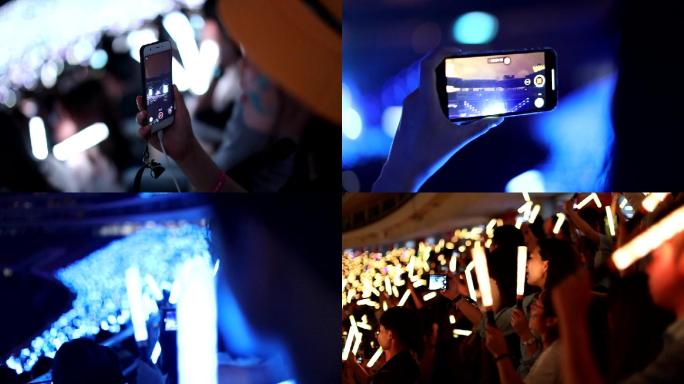 演唱会现场观众手机拍照升格镜头