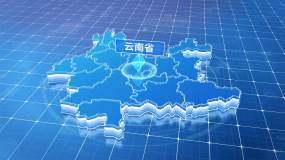 云南省蓝色科技定位地图视频素材