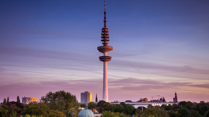 Heinrich Hertz Turm，汉堡，延时