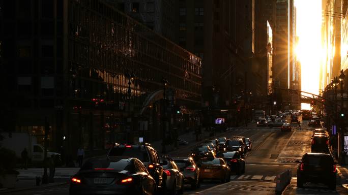曼哈顿中城日落场景