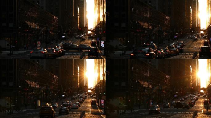曼哈顿中城日落场景