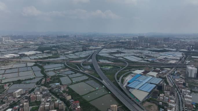 4K正版-航拍中山广珠西线高速与中江立交