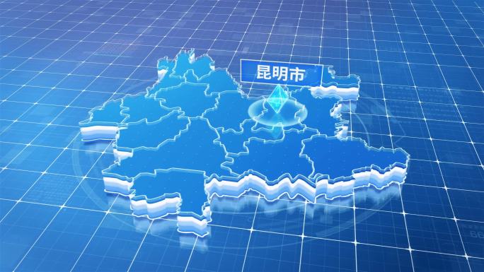云南昆明市蓝色科技定位地图