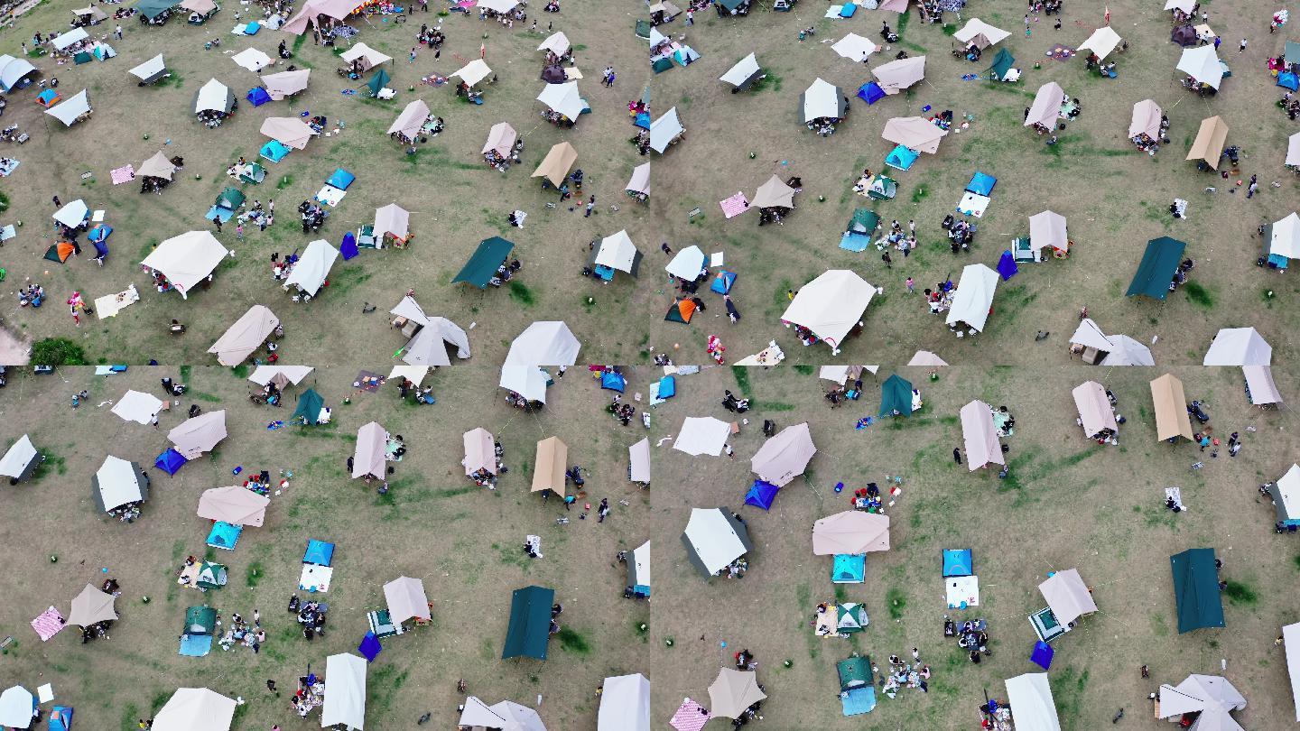 深圳前海露营航拍环绕4k