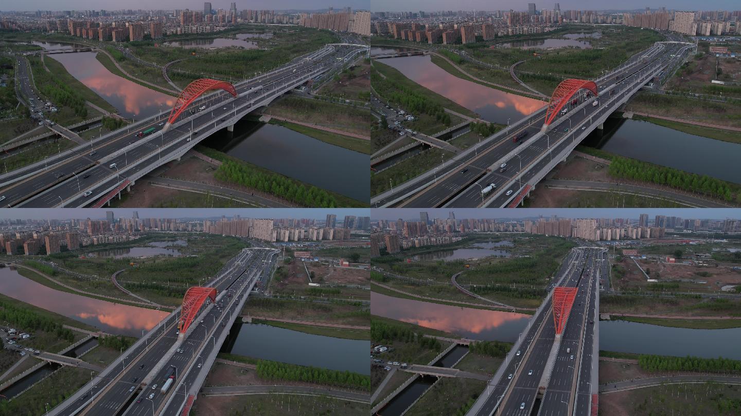 长春市南三环跨伊通河大桥延时摄影1