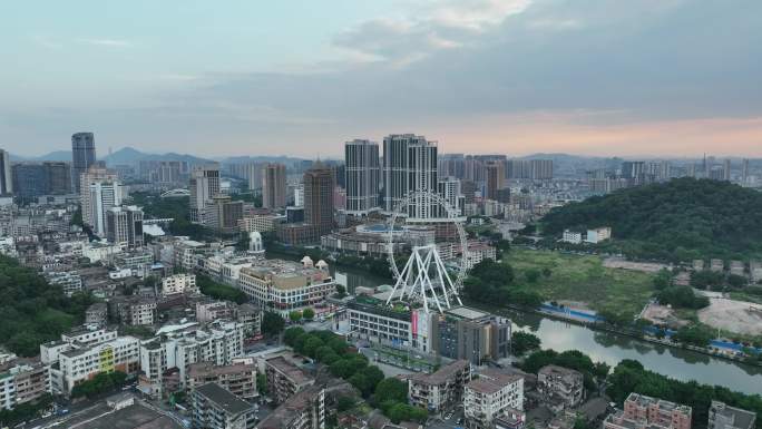 4K正版-中山市摩天轮与岐江两岸风光