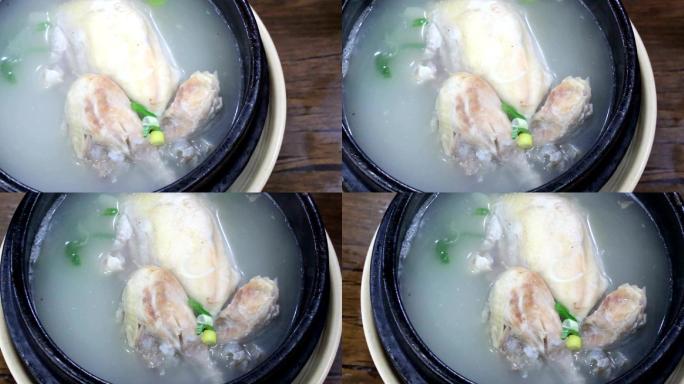 韩国人参鸡汤美食展示菜品