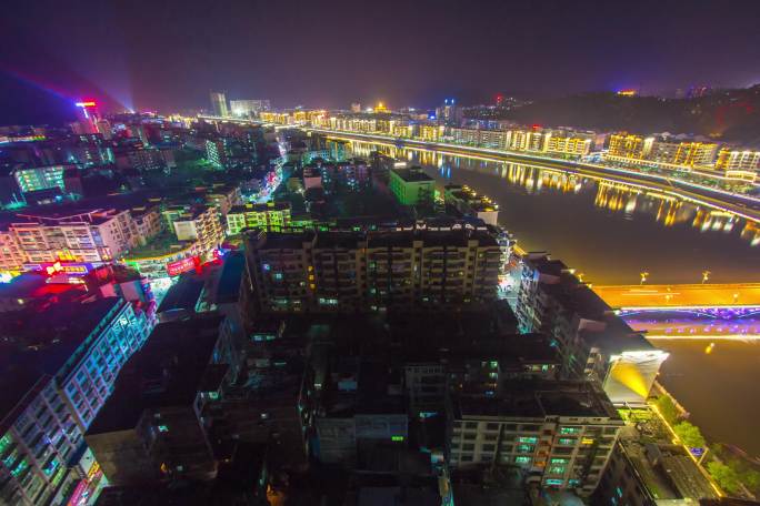 湖南省郴州市永兴县城市风景风光延时摄影