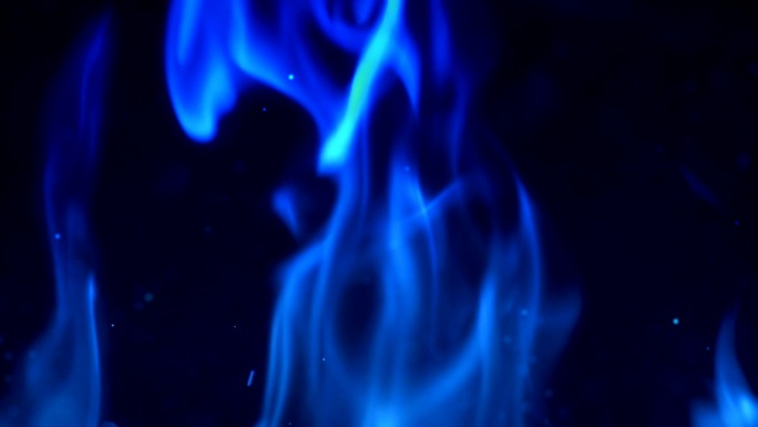 蓝色火焰，慢动作蓝色火焰