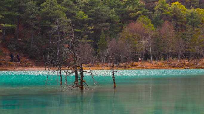 美丽的湖水唯美风光山坳坳景区河川青山绿水