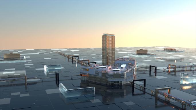 科幻感 城市轻轨 动画 3D渲染