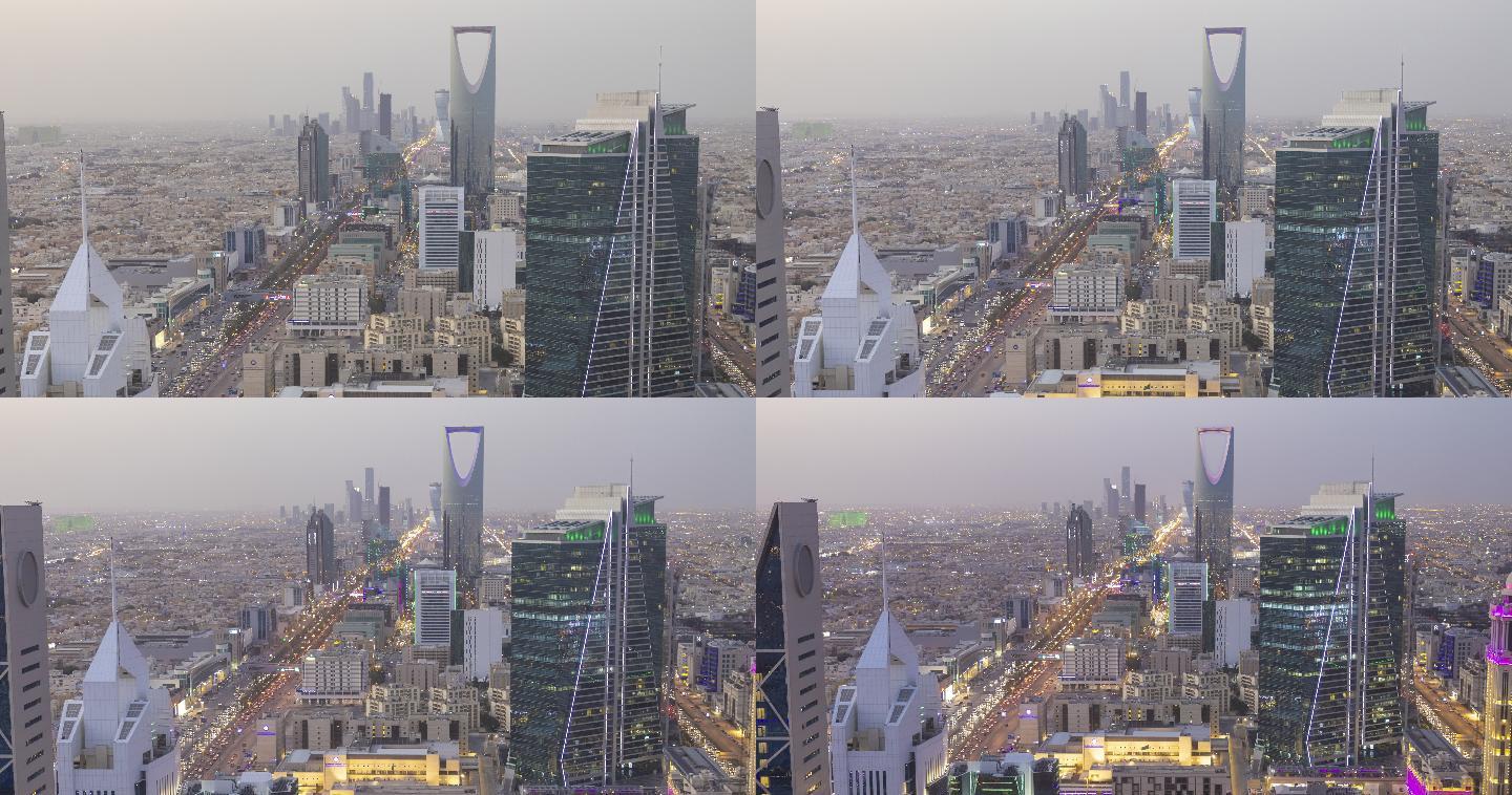 缩小沙特阿拉伯首都从白天到晚上的时间间隔