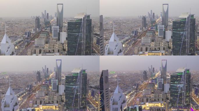 缩小沙特阿拉伯首都从白天到晚上的时间间隔
