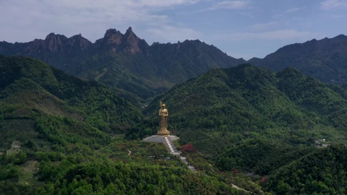 九华山风景区大愿文化园大佛航拍